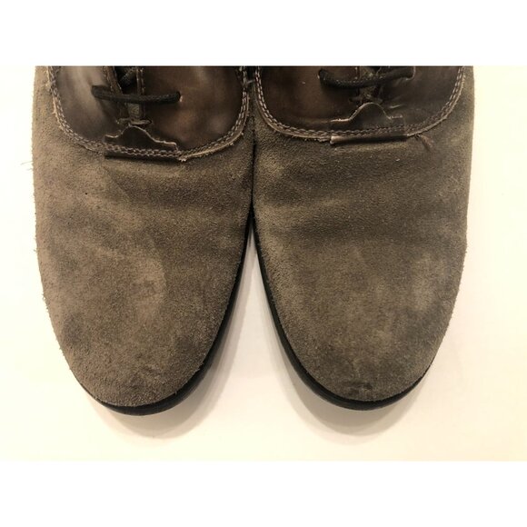 john varvatos men\'s gray leather suede dress shoes size: 9M main image 2